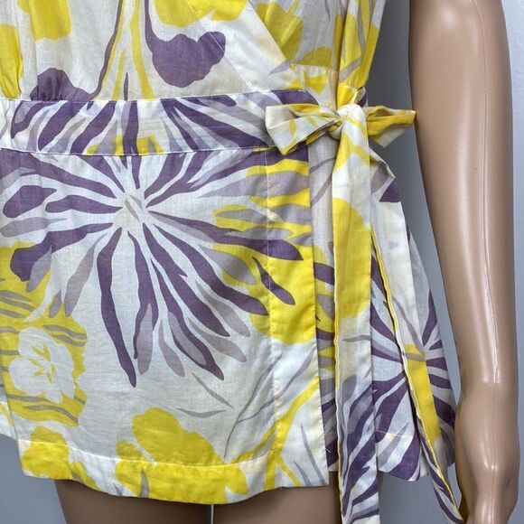 Great Plains Cotton Floral Print Sleeveless Wrap Top - Picture 2 of 10